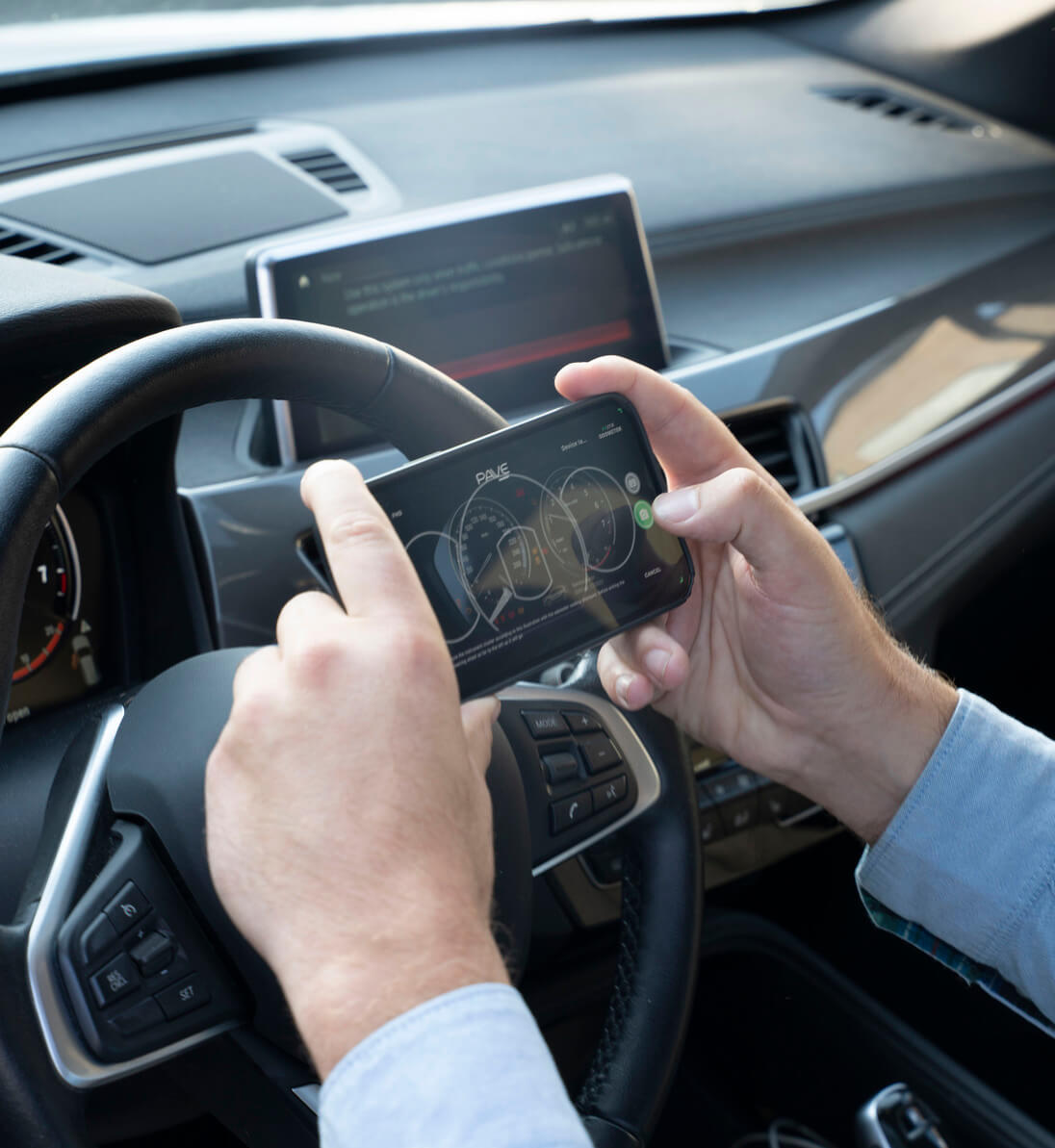 PAVE phone capture interface in a vehicle.