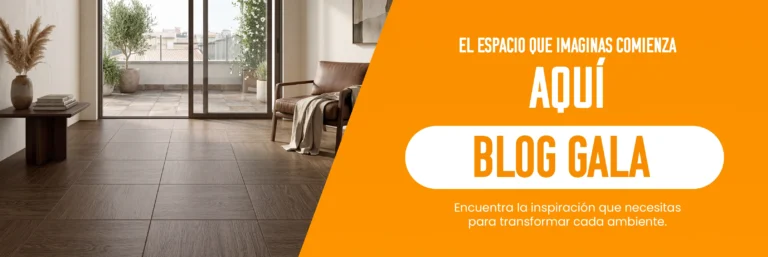 Sala moderna con piso de cerámica estilo madera encino beige, ventanal alto y luz natural